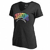 Women's San Diego Chargers NFL Pro Line by Fanatics Branded Black Plus Sizes Pride T-Shirt,baseball caps,new era cap wholesale,wholesale hats